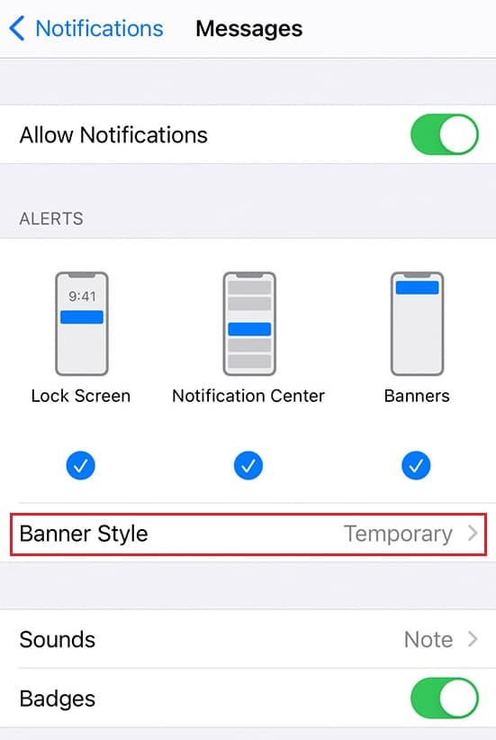 banner style change iphone. Fix iPhone Message Notification Not Working