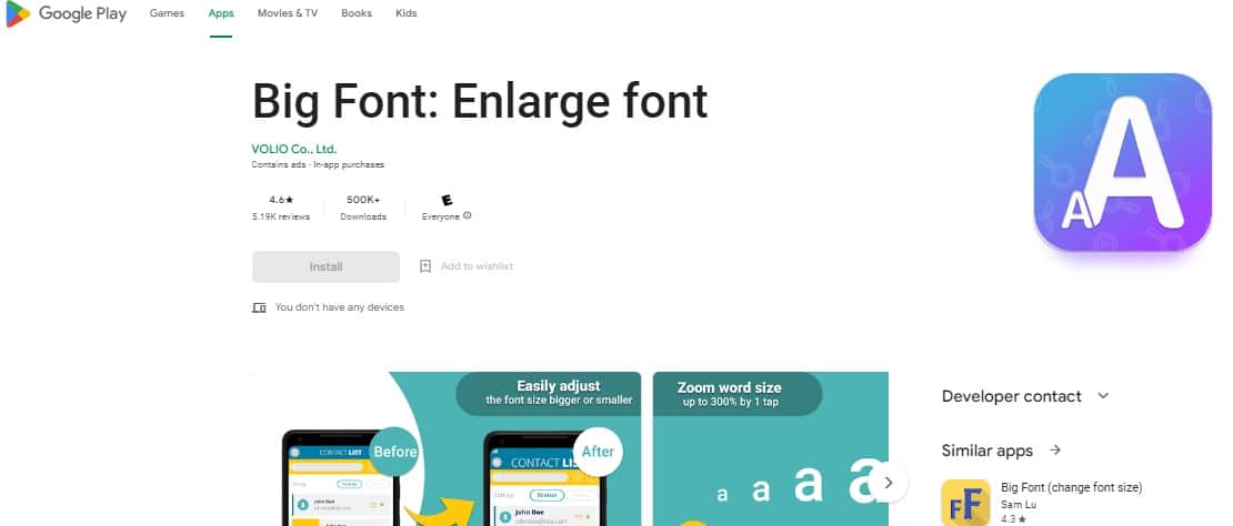 Big Font Ingrandisce il carattere. 17 migliori app di caratteri gratuite per utenti di smartphone Android