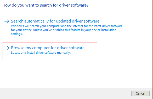browse my computer for driver software | Fix Host application has stopped working error