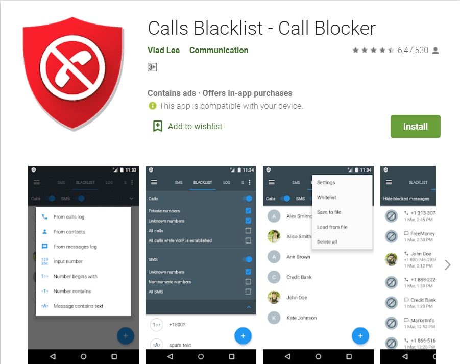 calls blacklist | block a phone number on Android