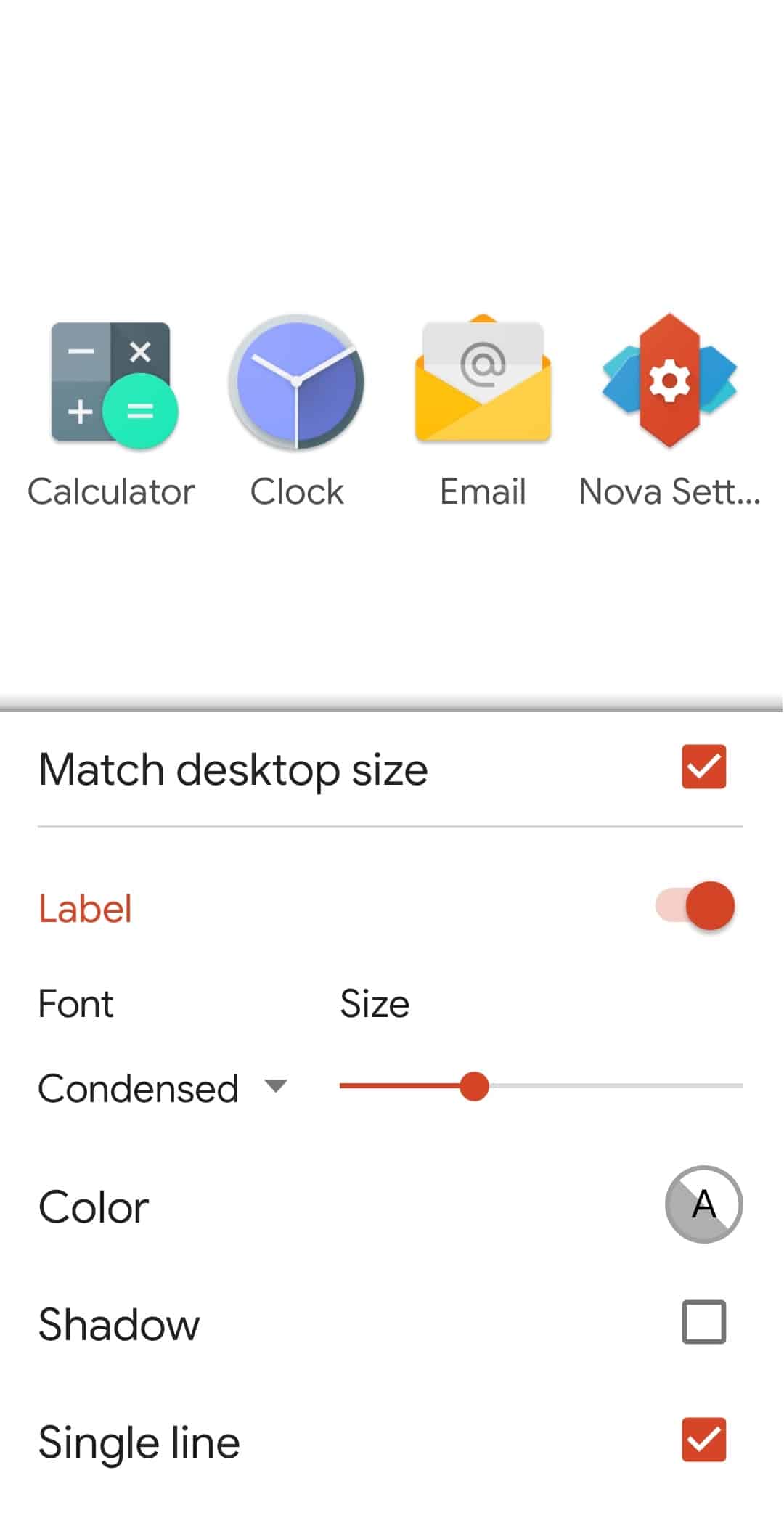 change font in nova launcher settings icon layout