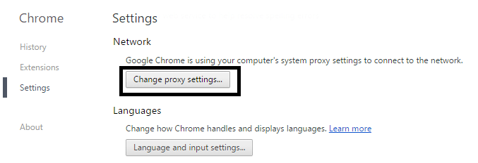change proxy settings google chrome
