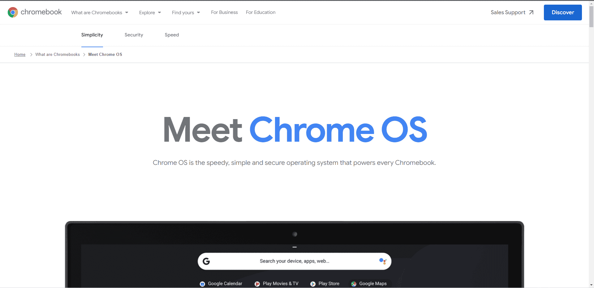 Chrome OS official website