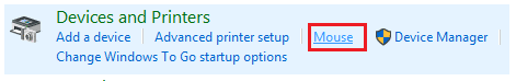 klik Mouse di bawah perangkat dan printer