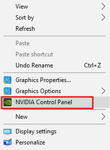 click NVIDIA Control Panel