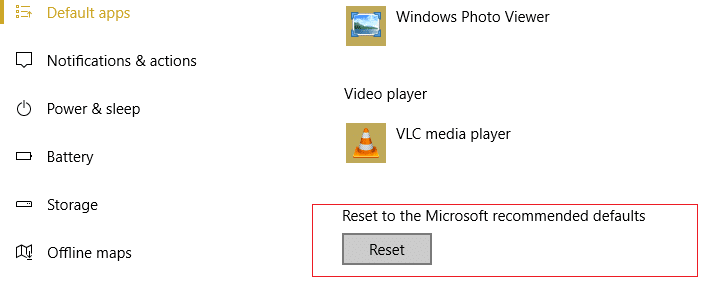 click Reset under Reset to the Microsoft recommended defaults