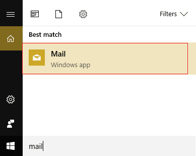click on Mail (Windows app)