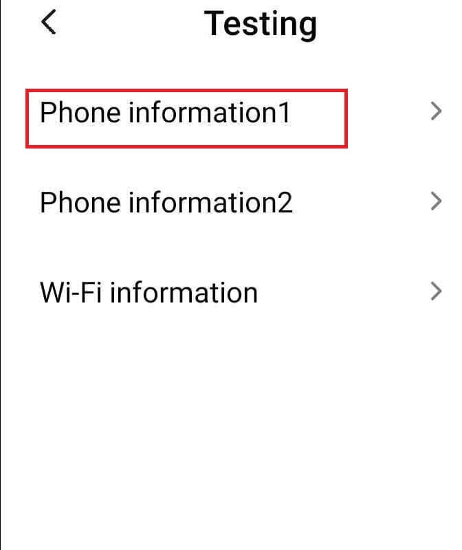 click on either Device information or Phone information.