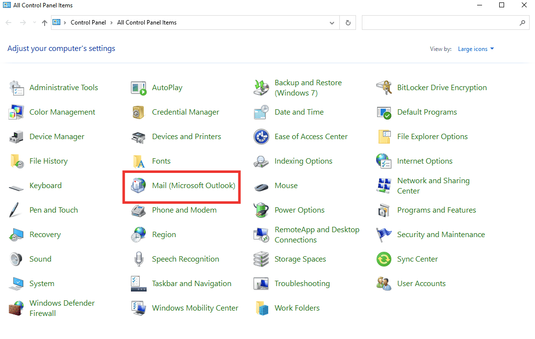 Cliceáil ar Mail (Microsoft Office)