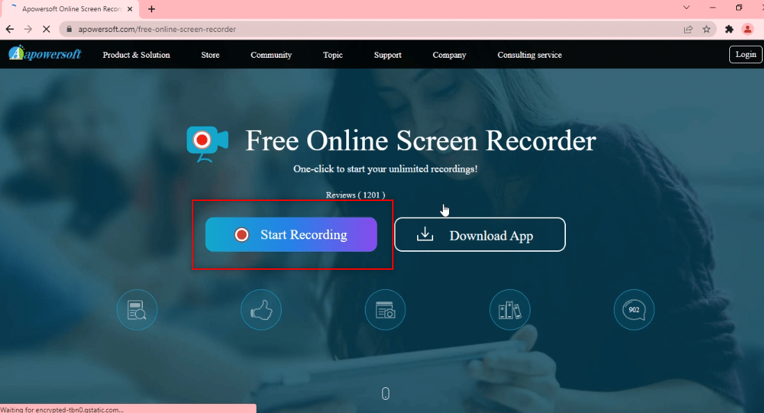Click on Start Recording button 