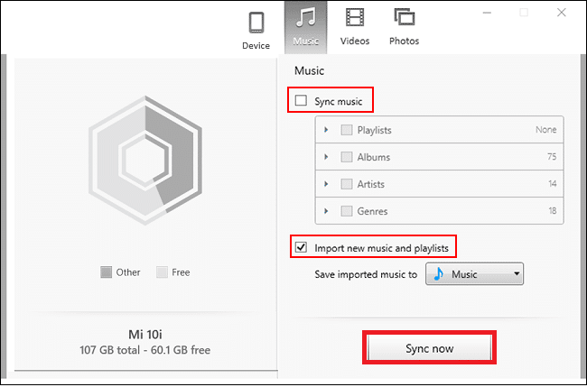 click on the Sync Now button and your files will start getting transferred to your Android from iTunes