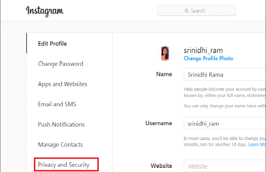 Click on the Privacy and Security