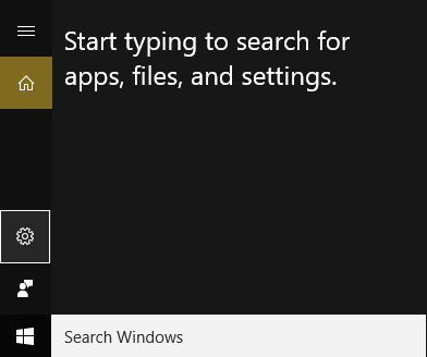 click settings icon in Windows search