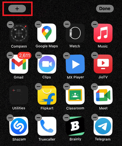 To add widgets, tap on the Add (+) icon from the top-right corner of your screen