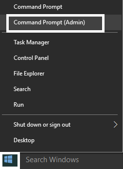 command prompt admin / Fix Interrupt Exception not handled error Windows 10