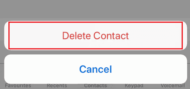 confirm the deletion by taping on Delete Contact again in the popup