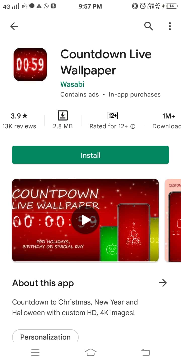 Countdown Live Wallpaper by Wasabi