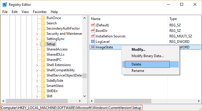 delete ImageState key in setup