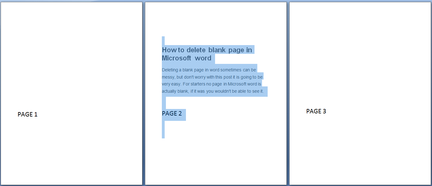 delete blank page in Microsoft word