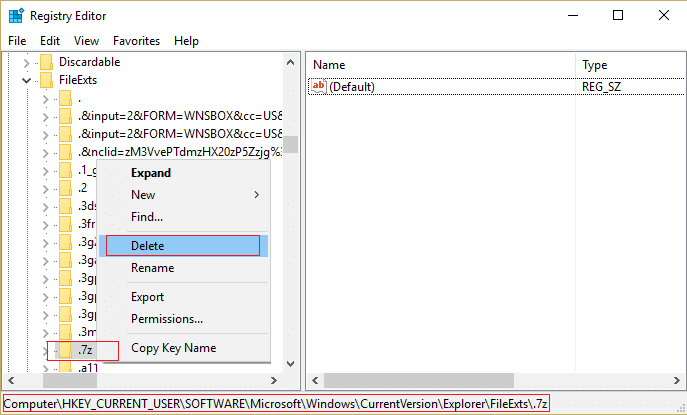 delete the file extension from the registry in order to un-associate them