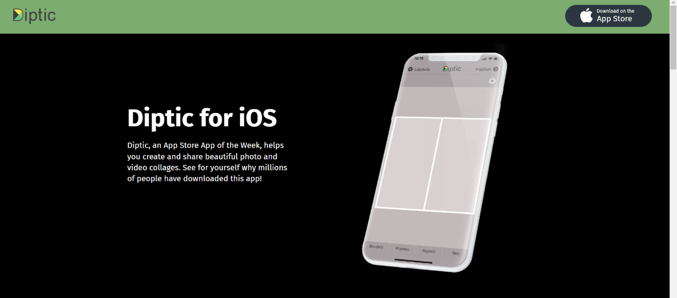 Приложение Диптик. Лучшее приложение для создания фотоколлажей для iPhone