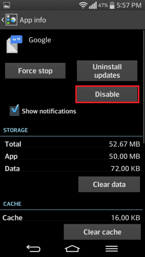 disable-app on Android