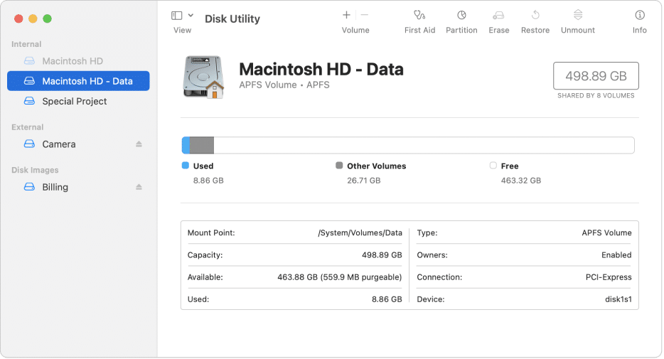 Manuale utente di Utility Disco per Mac - Supporto Apple