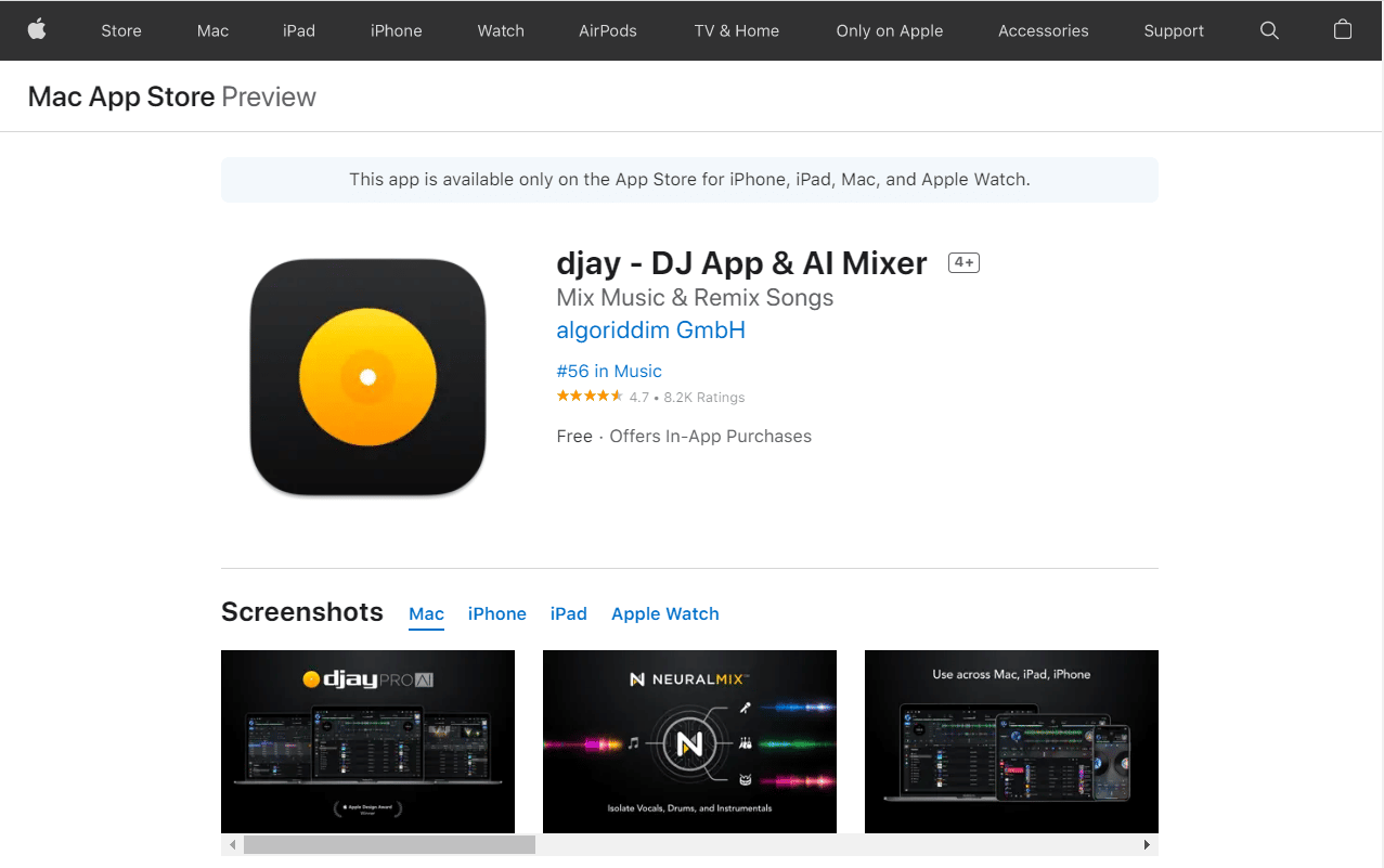 djay DJ App and AI Mixer