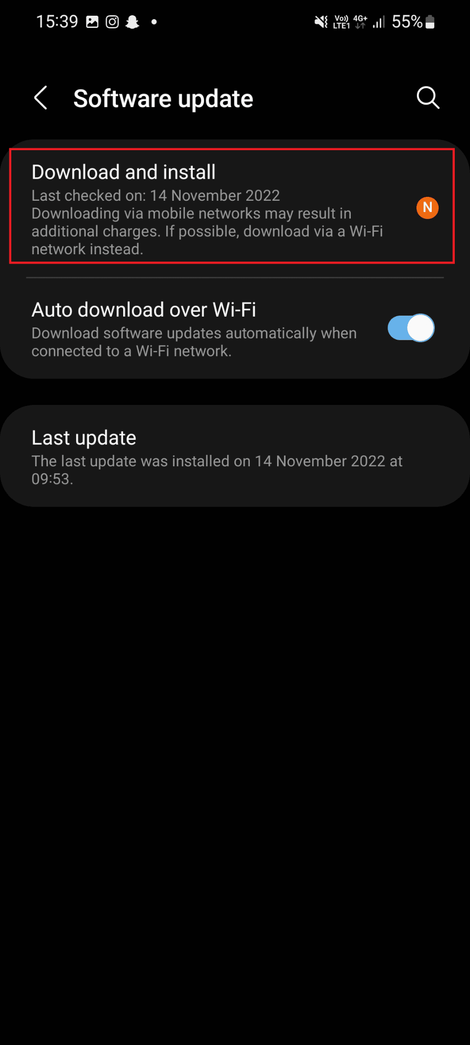 select download and install option