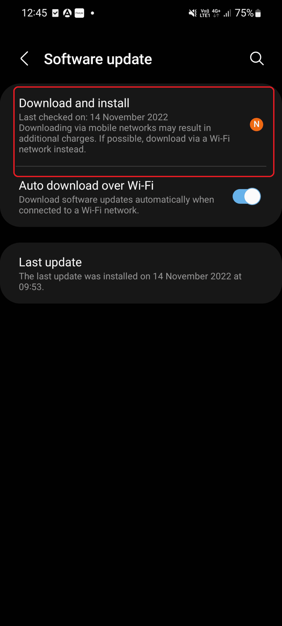 download and install option