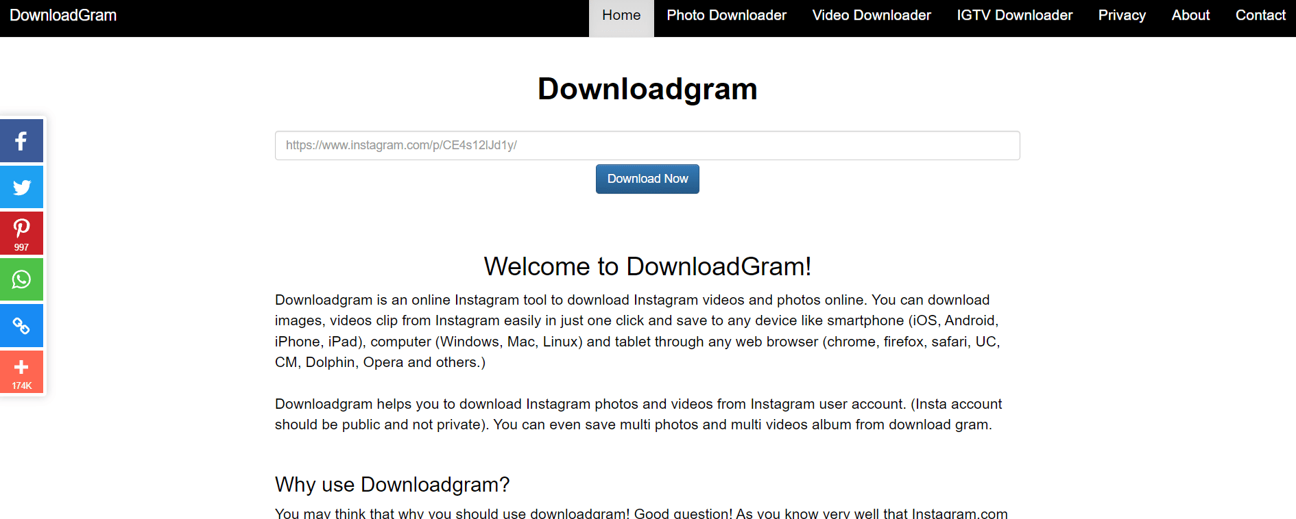 DownloadGram. Best App For Saving Instagram Videos