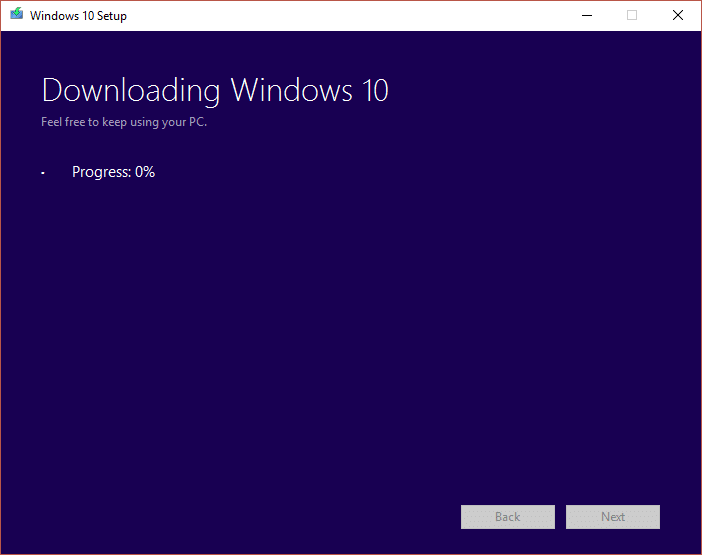 downloading Windows 10 ISO