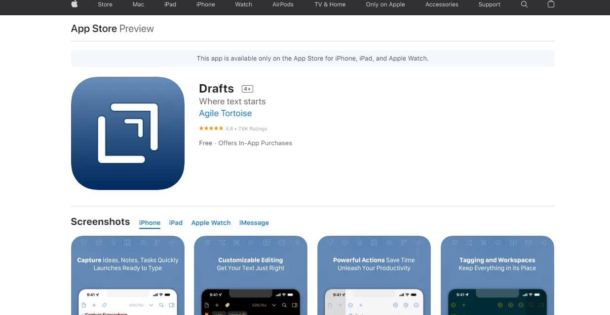 Drafts. Top 50 Best Free iPhone Apps