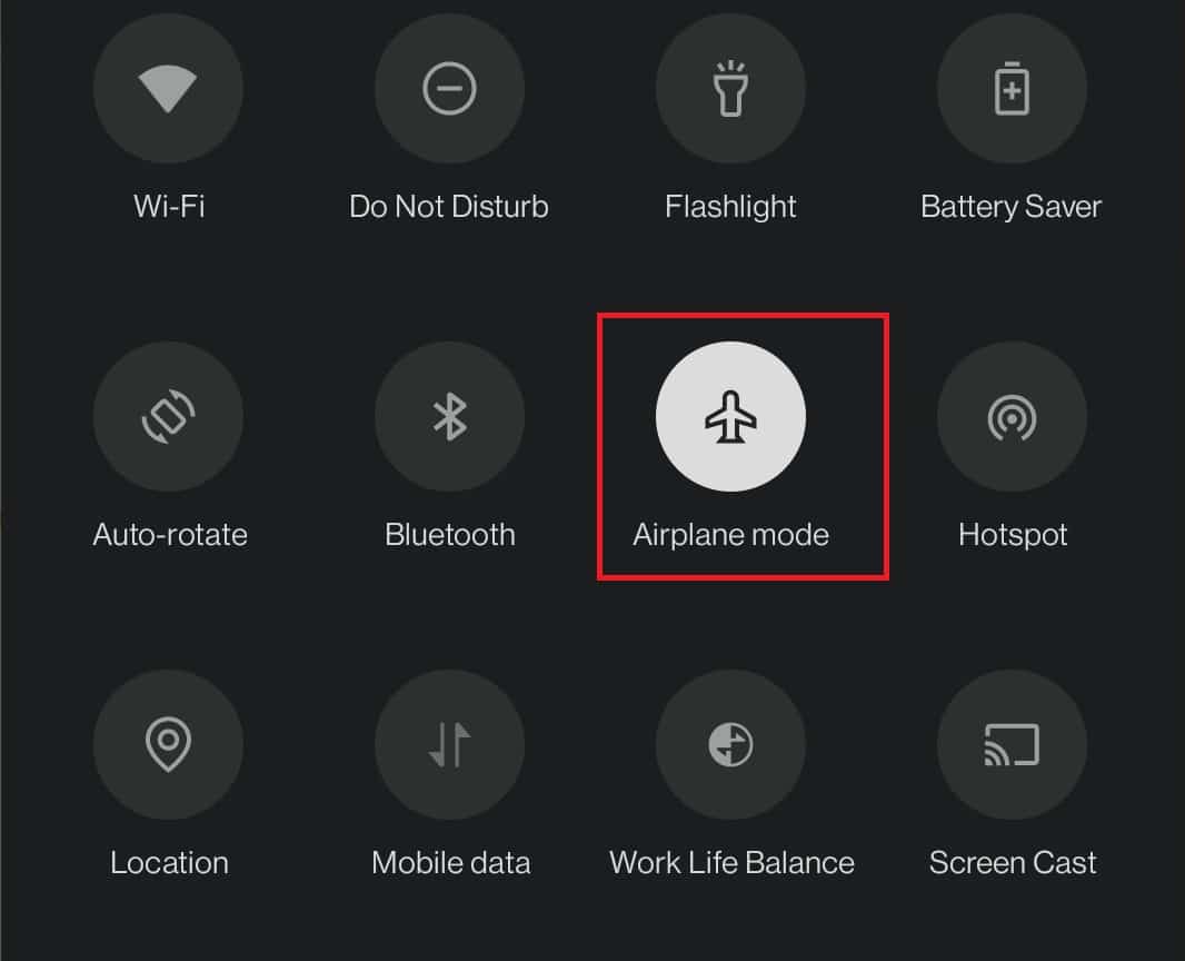 Drag down the notification panel on your device. Turn on Airplane mode | fix 4G problems on Android phones