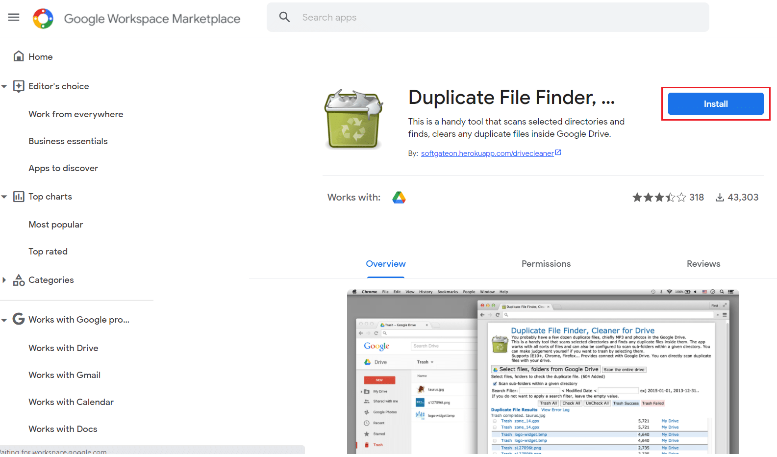duplicate files finder google workspace marketplace app