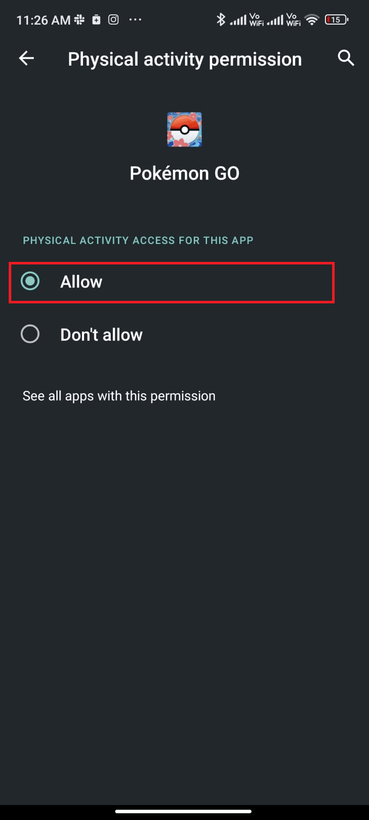 Enable the permissions for respective settings by tapping Allow
