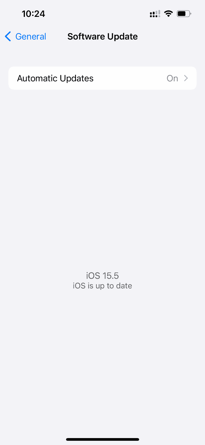 Ensure iOS is up to date