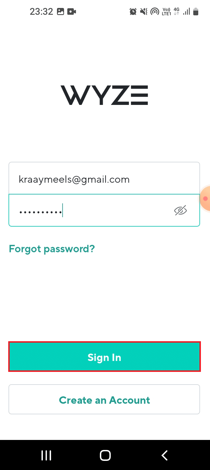 Enter the user account credentials in the fields and tap on the Sign In button. Fix Wyze Error Code 06