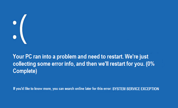 fix System Service Exception Error