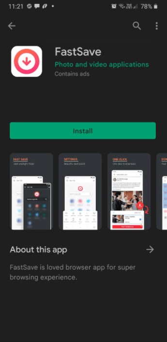 Rask lagring. Beste Instagram Story Saver-app for Android