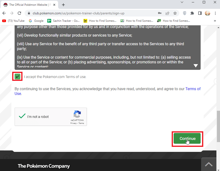 click on I accept Pokemon.com Terms and conditions. Fix Pokemon GO Failed to Login Issue