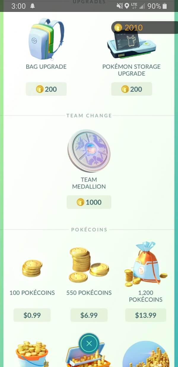 find a Team Medallion in the Team Change section | Change Pokémon Go Team