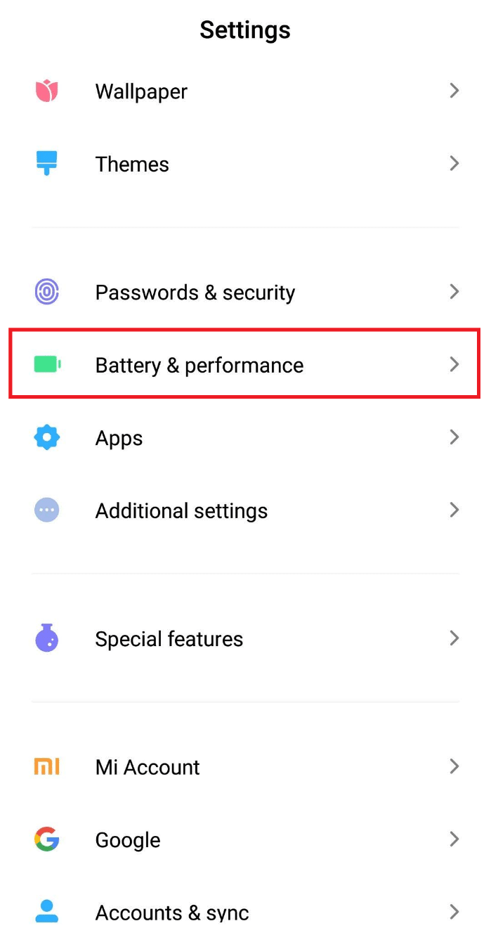 Find and tap on the Battery & performance option from the list. How to Check If Anyone Is Spying on Your Phone