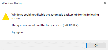Fix The system cannot find the file specified Error Code 0x80070002