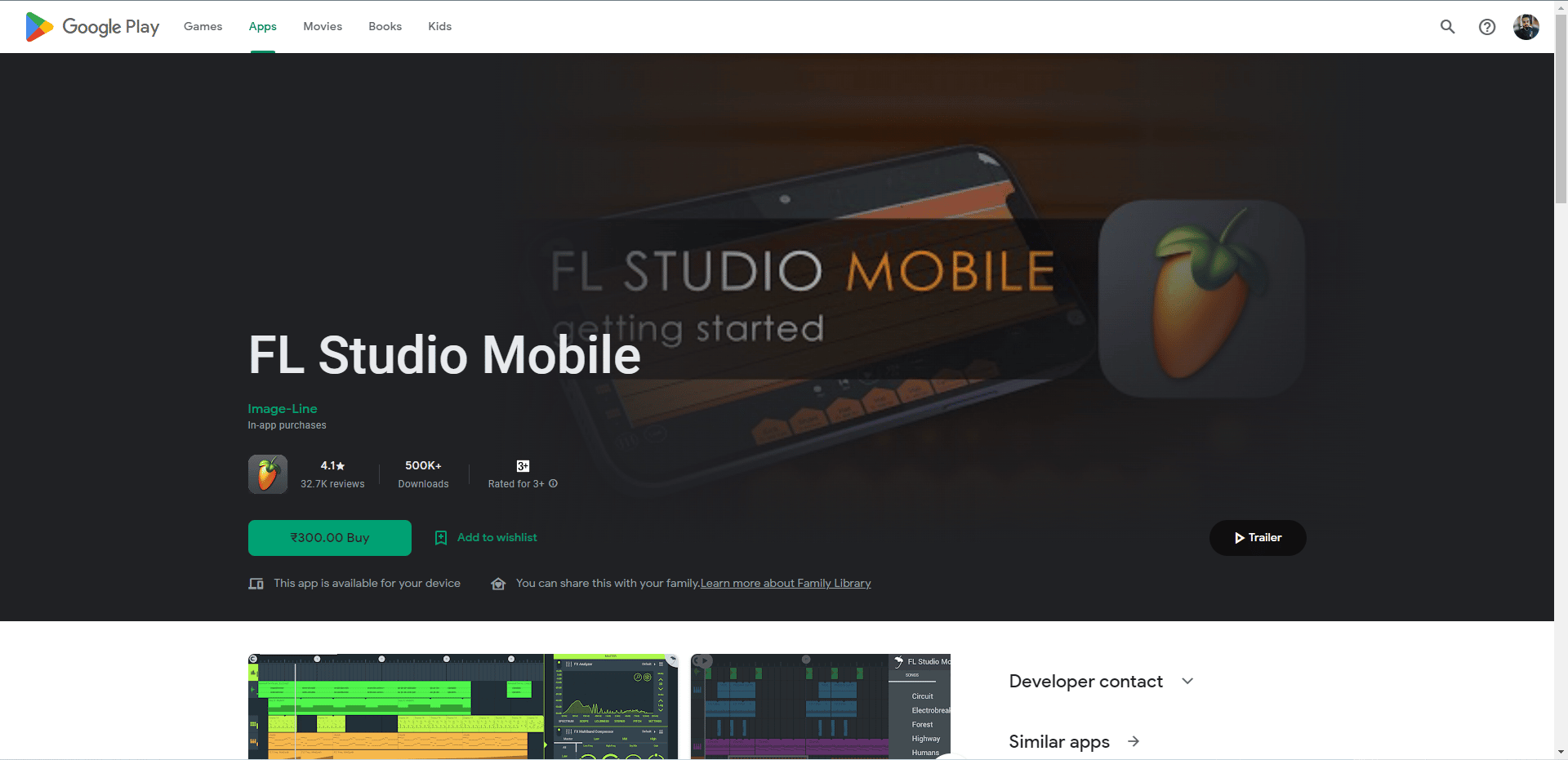 FL Studio Mobile Play Store webpage. Best Free Audio Editing Apps for Android