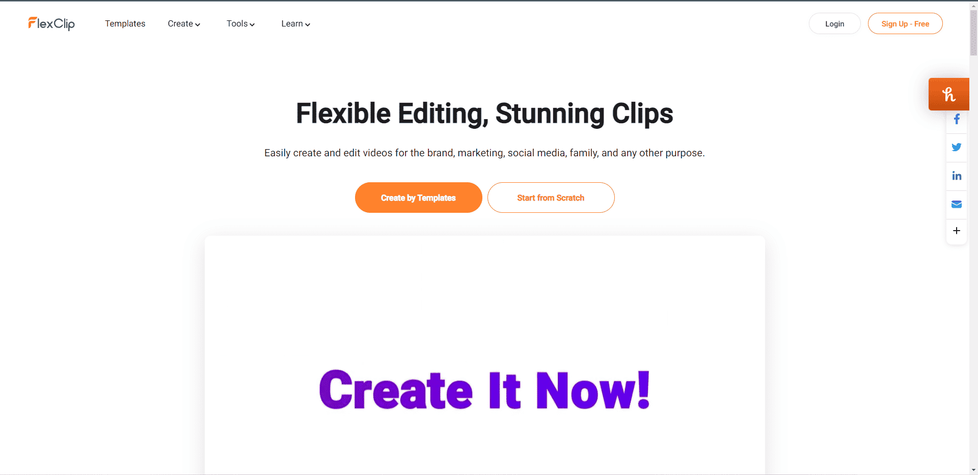 Официальный сайт FlexClip. Лучшие бесплатные приложения для обрезки видео