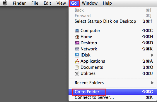 From FINDER, go to the GO menu and then Select 'Go to folder.'