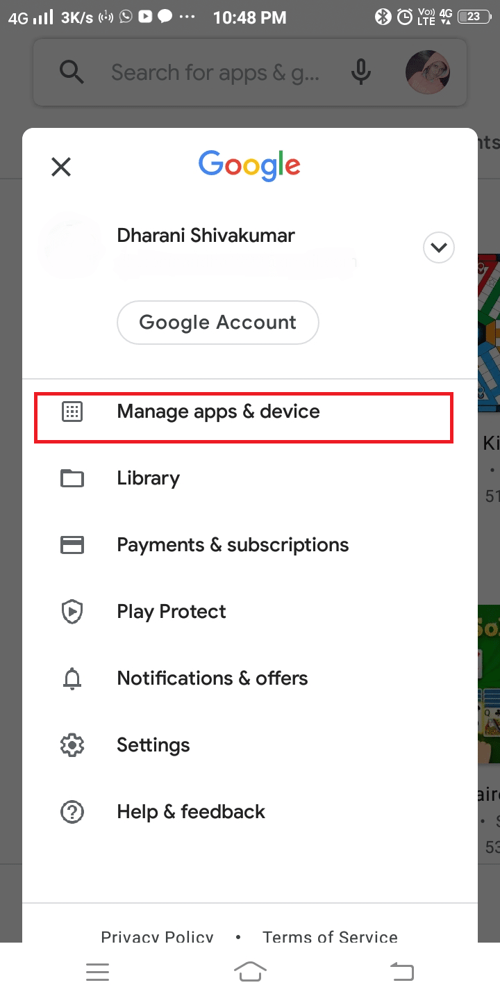 From the list of options, tap on Manage apps & device. How to Fix Unfortunately, IMS Service has stopped on Android?