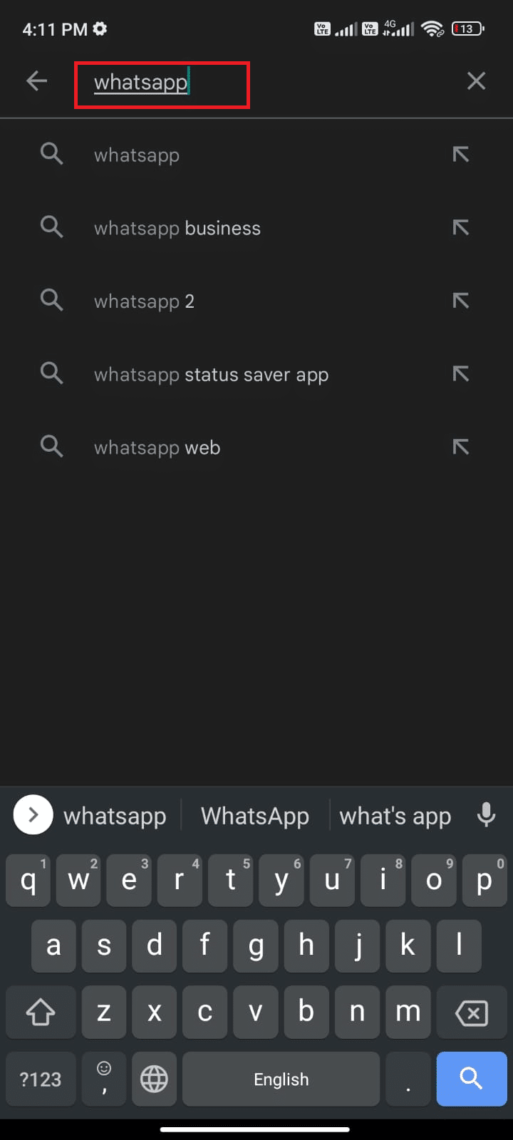 search WhatsApp