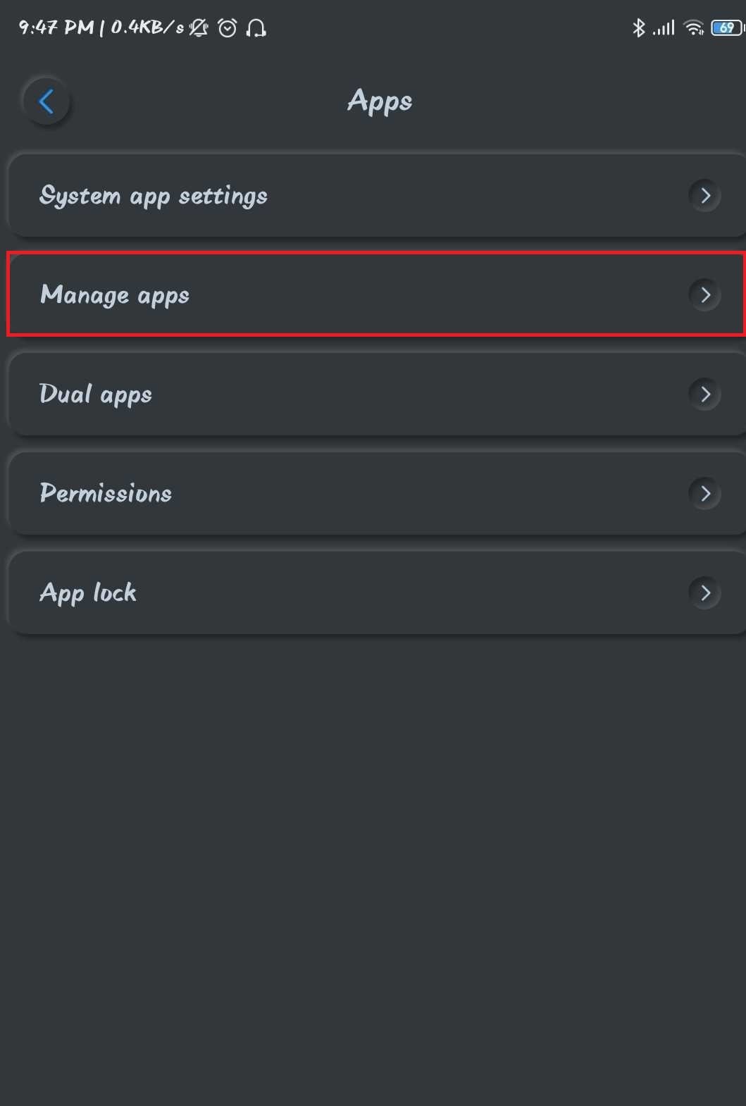 go to the Settings of your Android device, find the applications option, and tap on Apps.